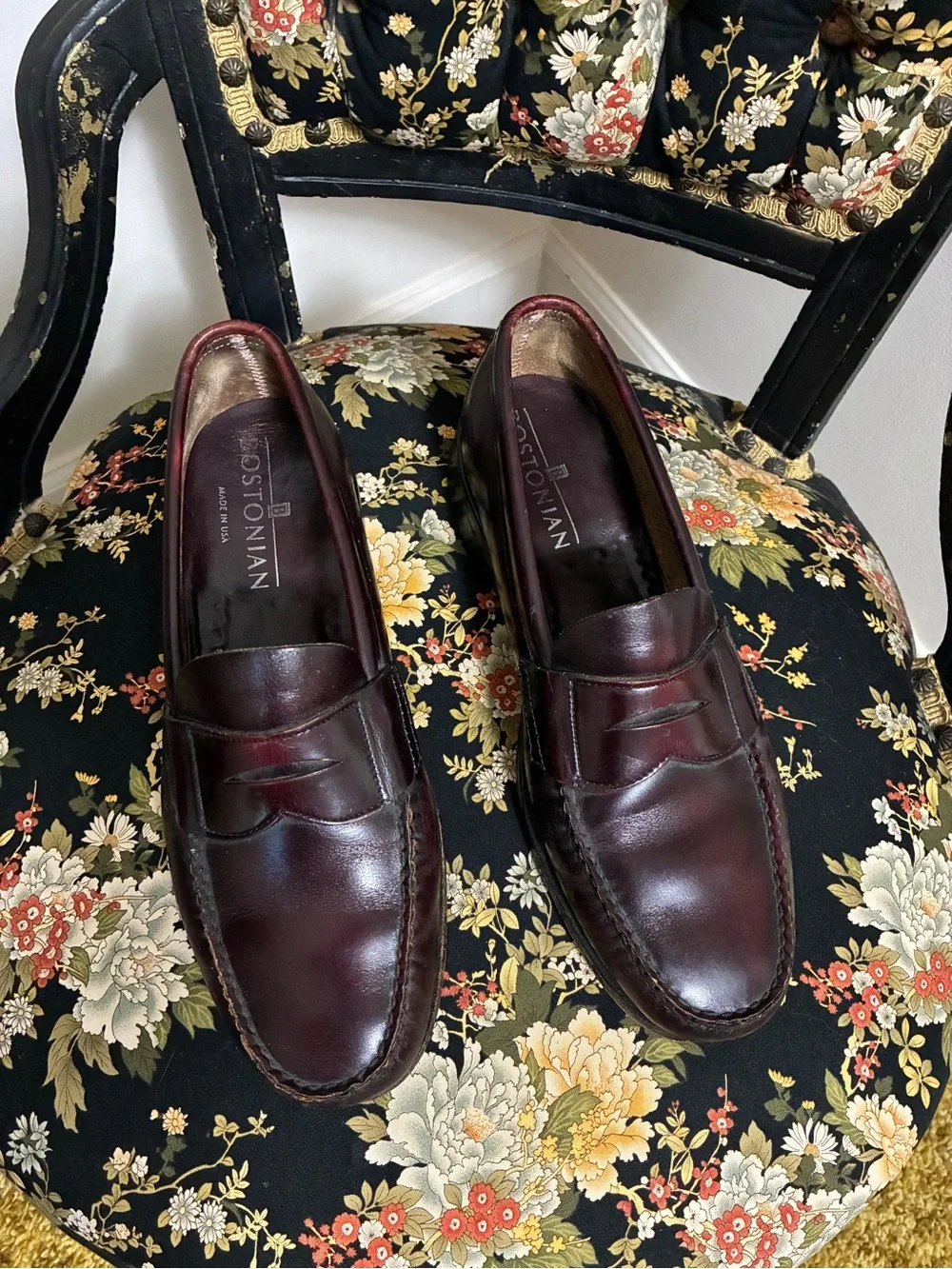 Vintage Bostonian Made in USA Penny Loafers in Burgundy